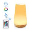 Wood grain remote control touch night light creative pat table lamp bedroom bedside lamp rainbow atmosphere light