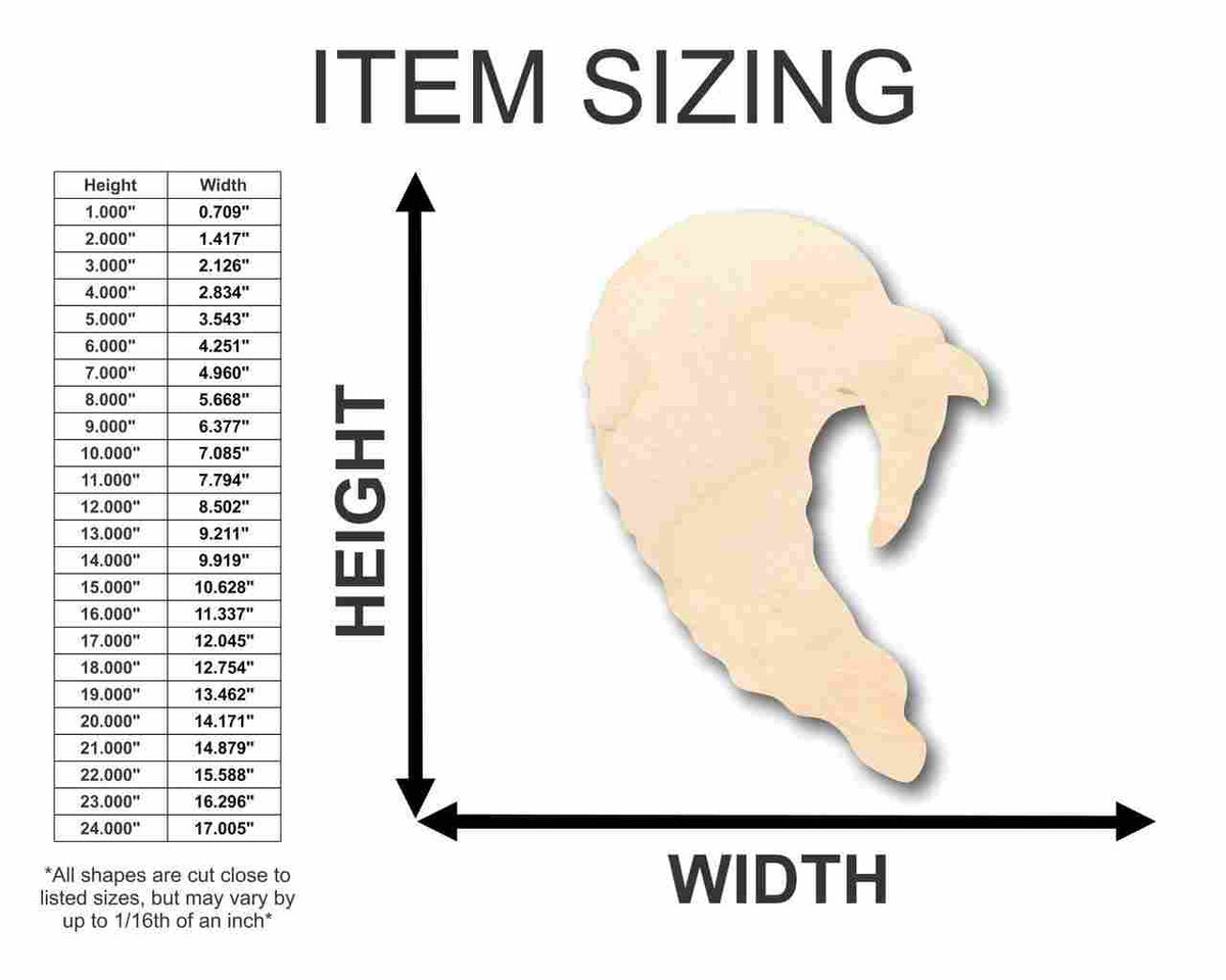 Unfinished Wood Turkey Head Shape - Thanksgiving - Bird - Animal - Craft - up to 46
