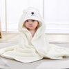 New Spring And Autumn Baby Swaddle Towel Cute Cartoon Hug Quilt Coral Fleece Hooded Bath Towel - Beige / 80*80