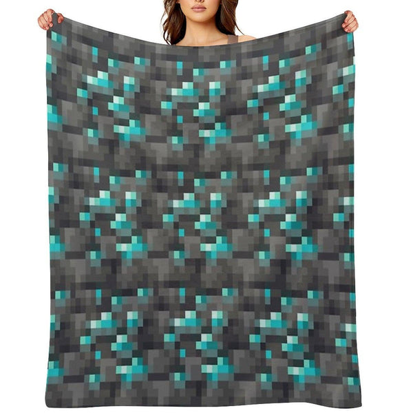 Deepslate Diamond Ore Throw Blanket