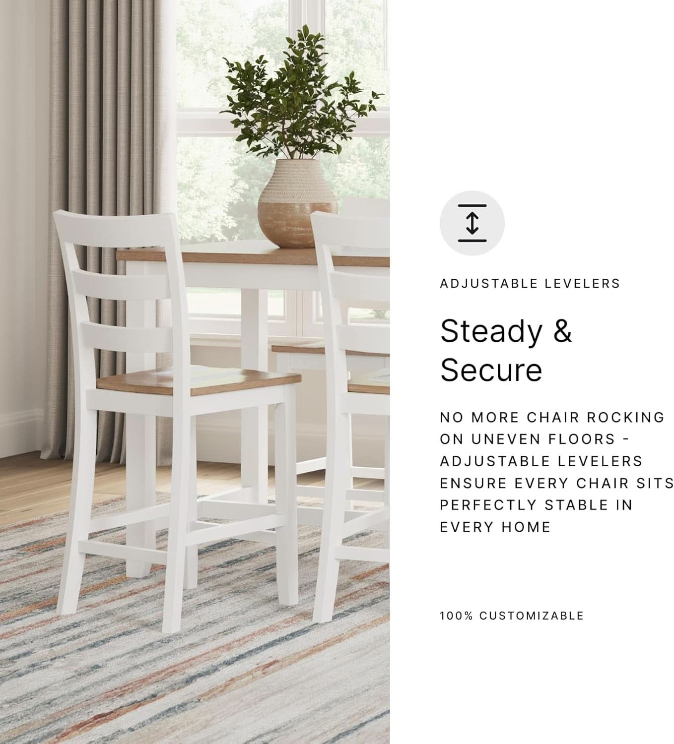 Dining Table Set White Mango Wood Contemporary Style Edition