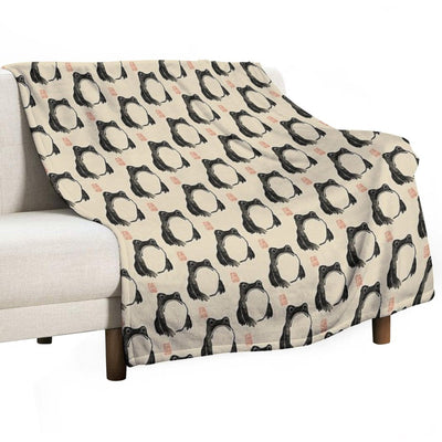 Grumpy Frog Japanese Lightweight Throw Blanket