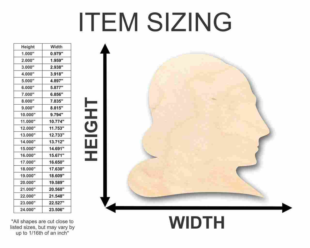 Unfinished Wood Shakespeare Shape - Literature - History - Craft - up to 46
