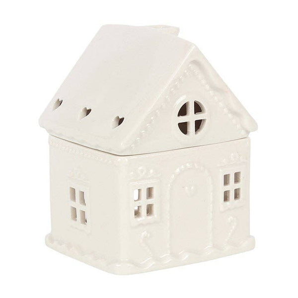 White Christmas Gingerbread House Tealight Wax Warmer