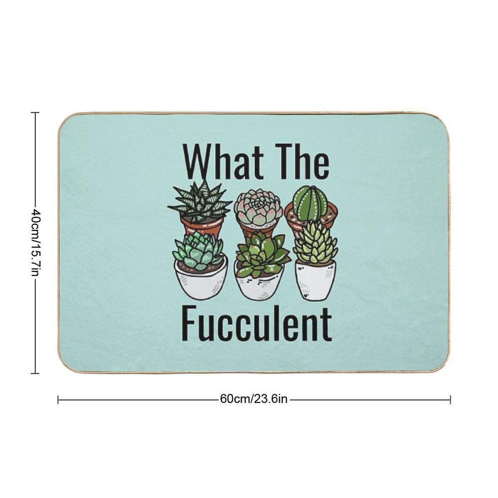 What The Fucculent Funny Meme Bath Mat