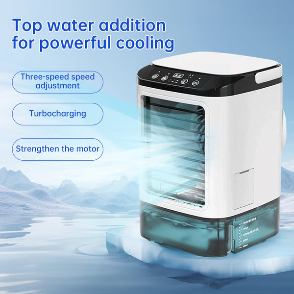 3-speed Portable Mini Air Cooler (900ML Tank) - Fan & Humidifier. For bedroom/office.