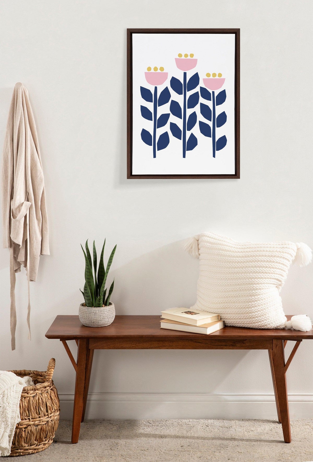 Sylvie Nordic Flowers Framed Canvas by Myriam Van Neste