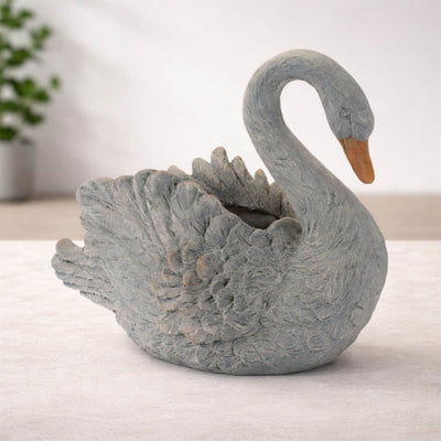 Rustic Swan Planter – Farmhouse Resin Flower Pot for Indoor & Outdoor Decor