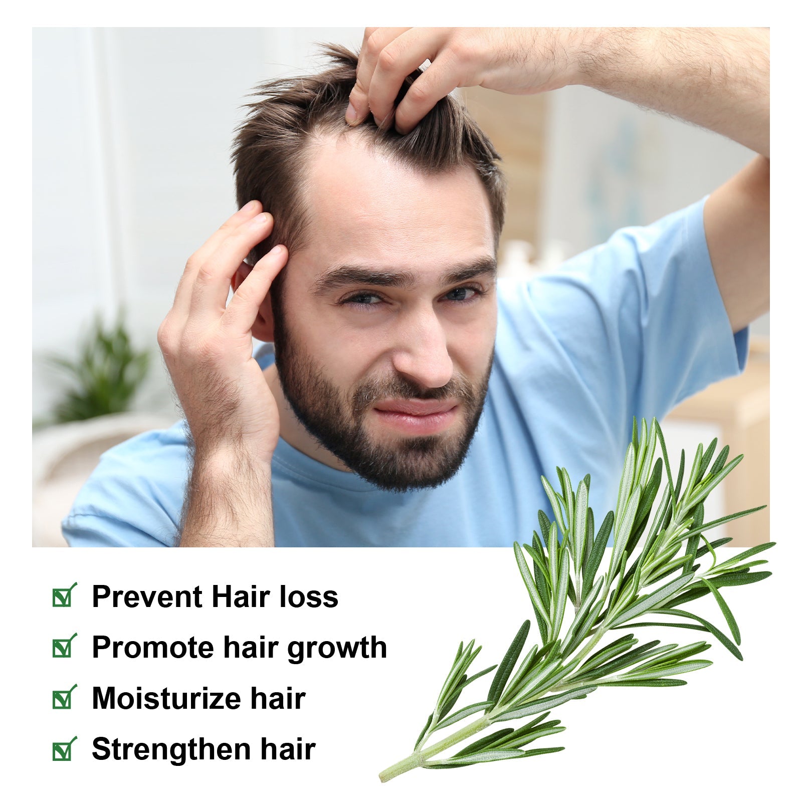 Rosemary Essential Oil, Repair Solid Hair Strong And Moisturizing Hair Roots Thick And Supple Hair Care Essential Oil