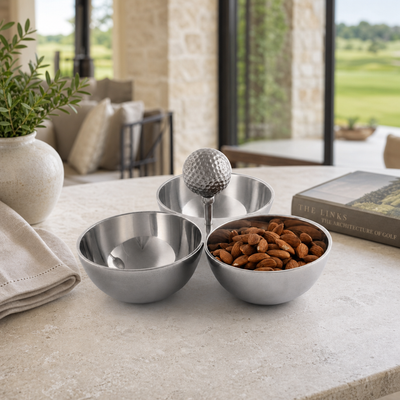 Golf Nut Bowl 3 Section