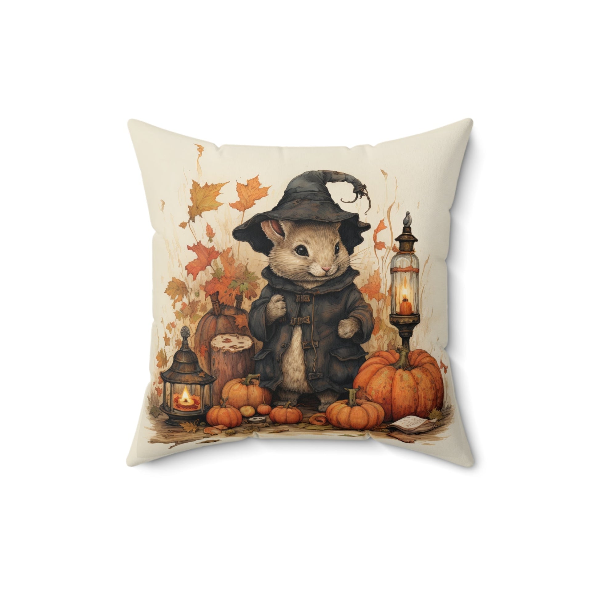 Microsuede Cushion / Fall & Halloween Art - Beatrix Potter Inspired Collection