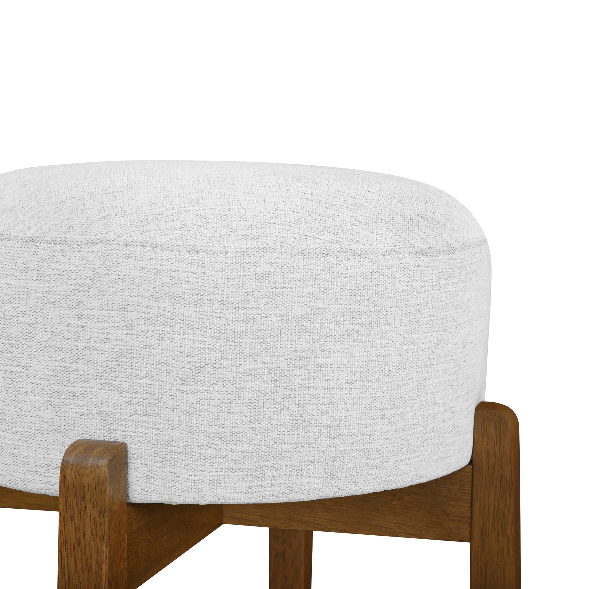 Set of 2 Dark Walnut & Ivory Rubberwood Bar Stool