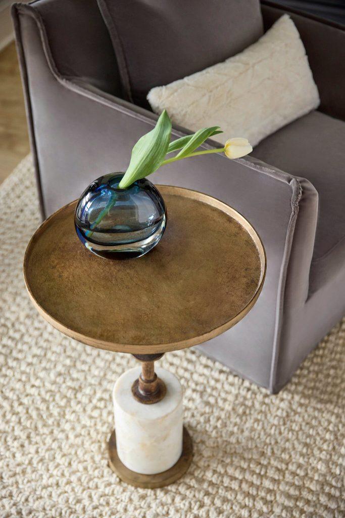 Jetson Accent Table Designed by J Kent Martin | Antique Brass