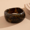 Vintage Irregular Dyeing Bracelet Round Wide Face Acrylic Bracelet for Women - 01  Brown  2534