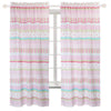 Greta Floral Striped Pink Polka Dot Window Curtain Panel/Drapes