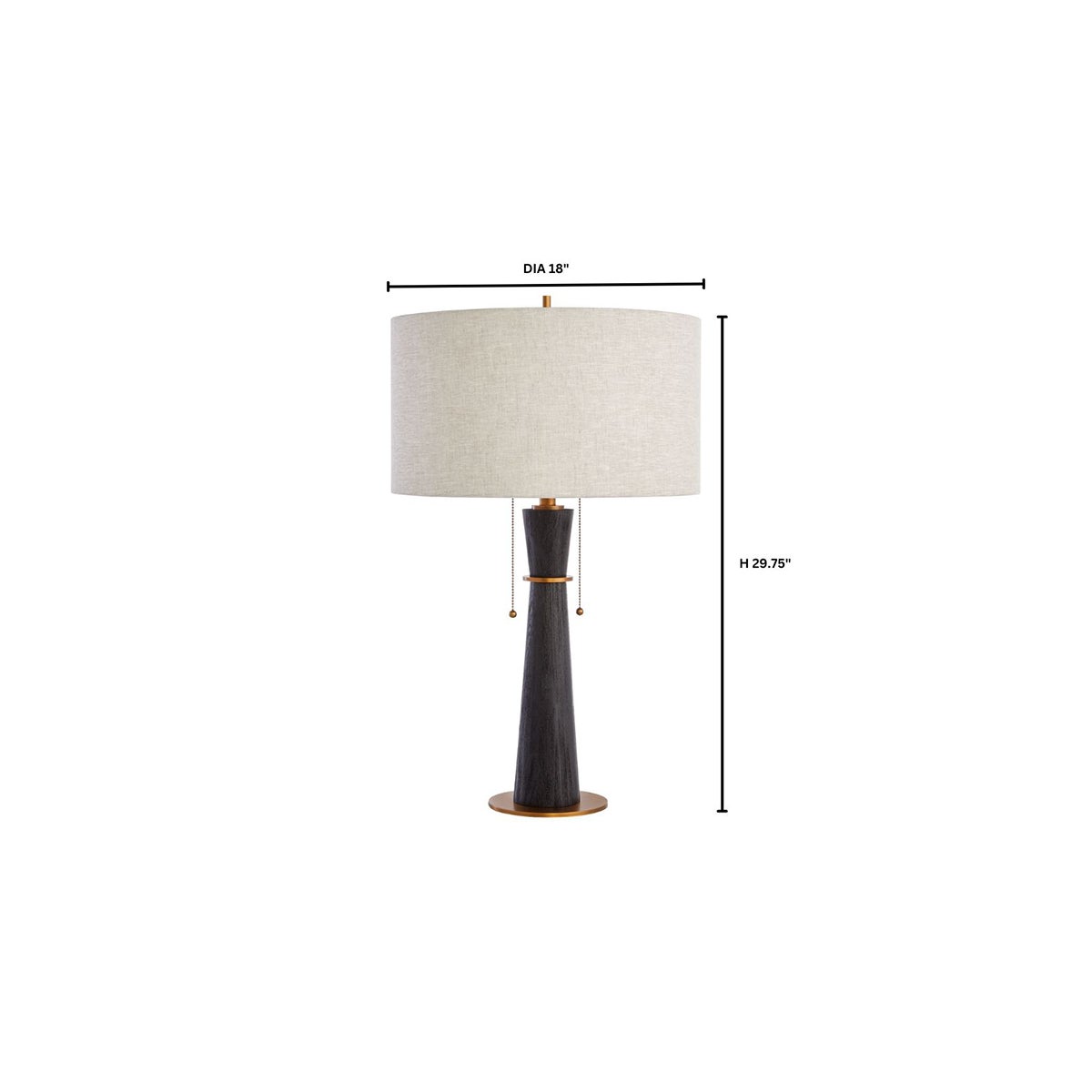 Wright Table Lamp Designed by J. Kent Martin | Black | Brass