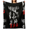EXO Kpop Group Members Black And White Korean Kpop RGB Color Design Wrinkle-free Throw Blanket
