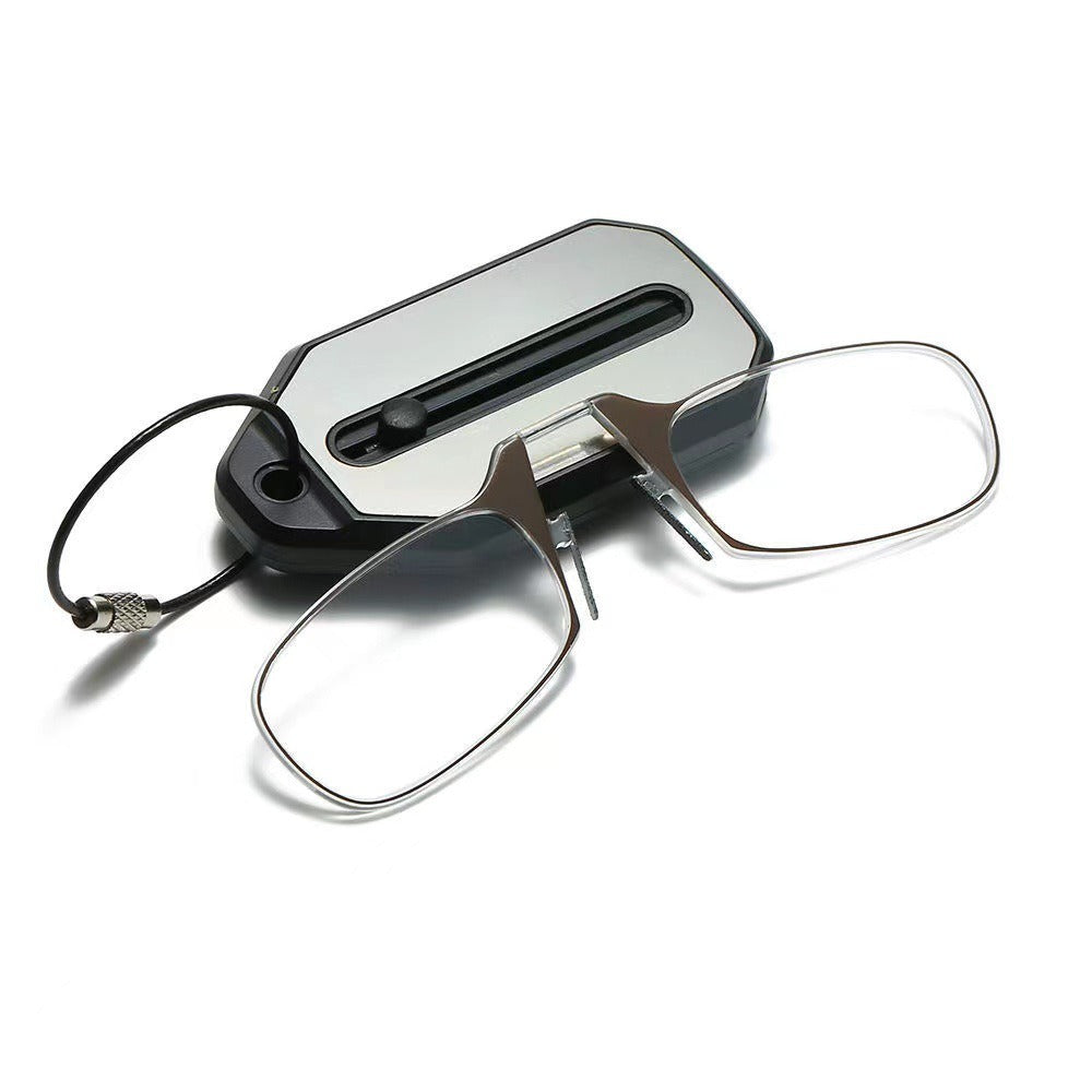 Nose clip presbyopic glasses keychain ultra lightweight carrying elderly glasses wallet glasses reading glasses
