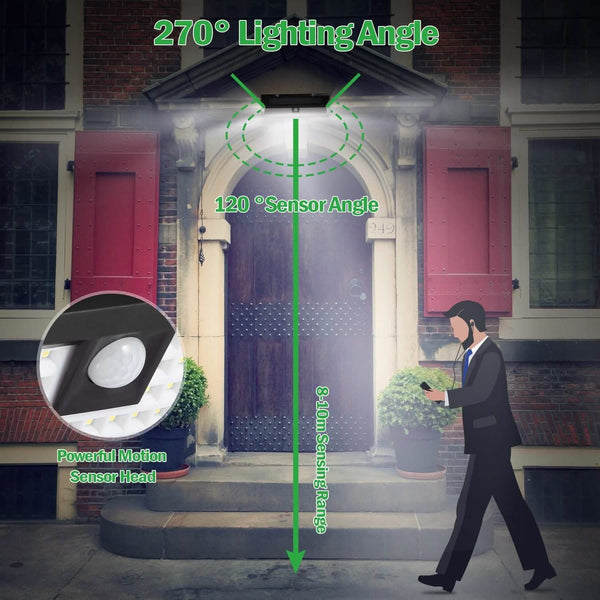 118 LEDs Solar Wall Light Outdoor Motion Sensor Lamp
