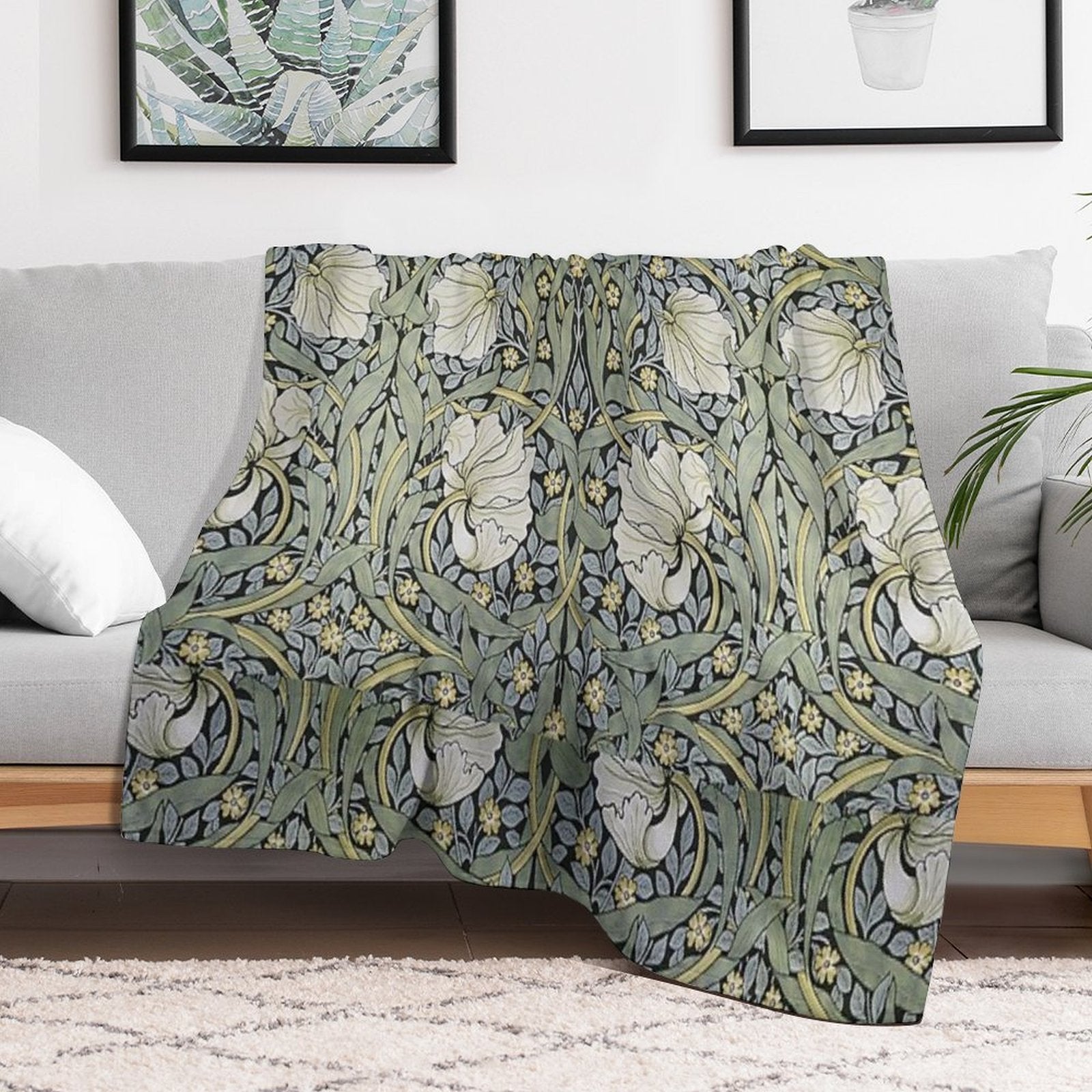 William Morris – Pimpernel Pattern Vintage Floral Arts And Crafts Design Eco-conscious Throw Blanket