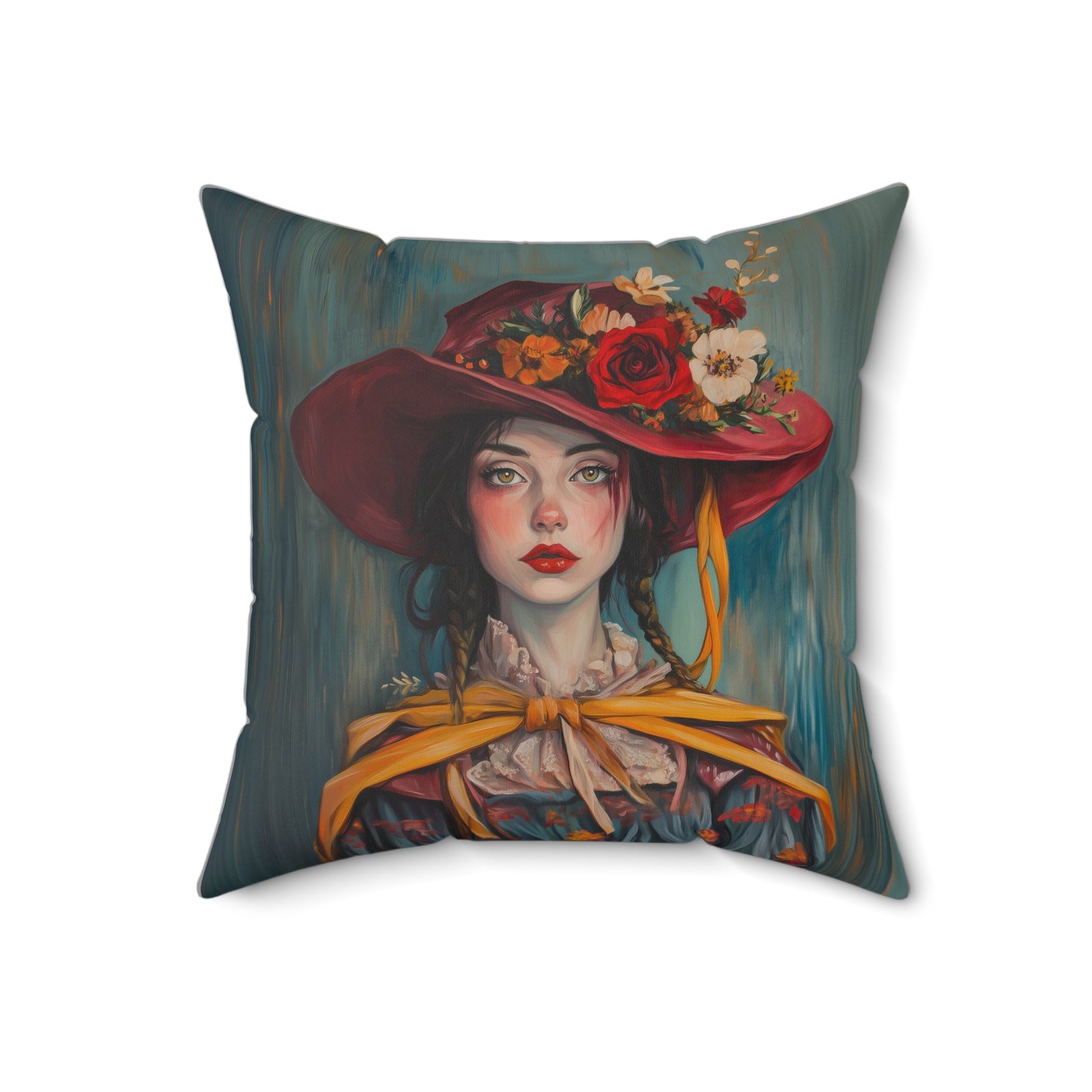 Microsuede Cushion / Autumn Fall Art / Woman - Morgan /