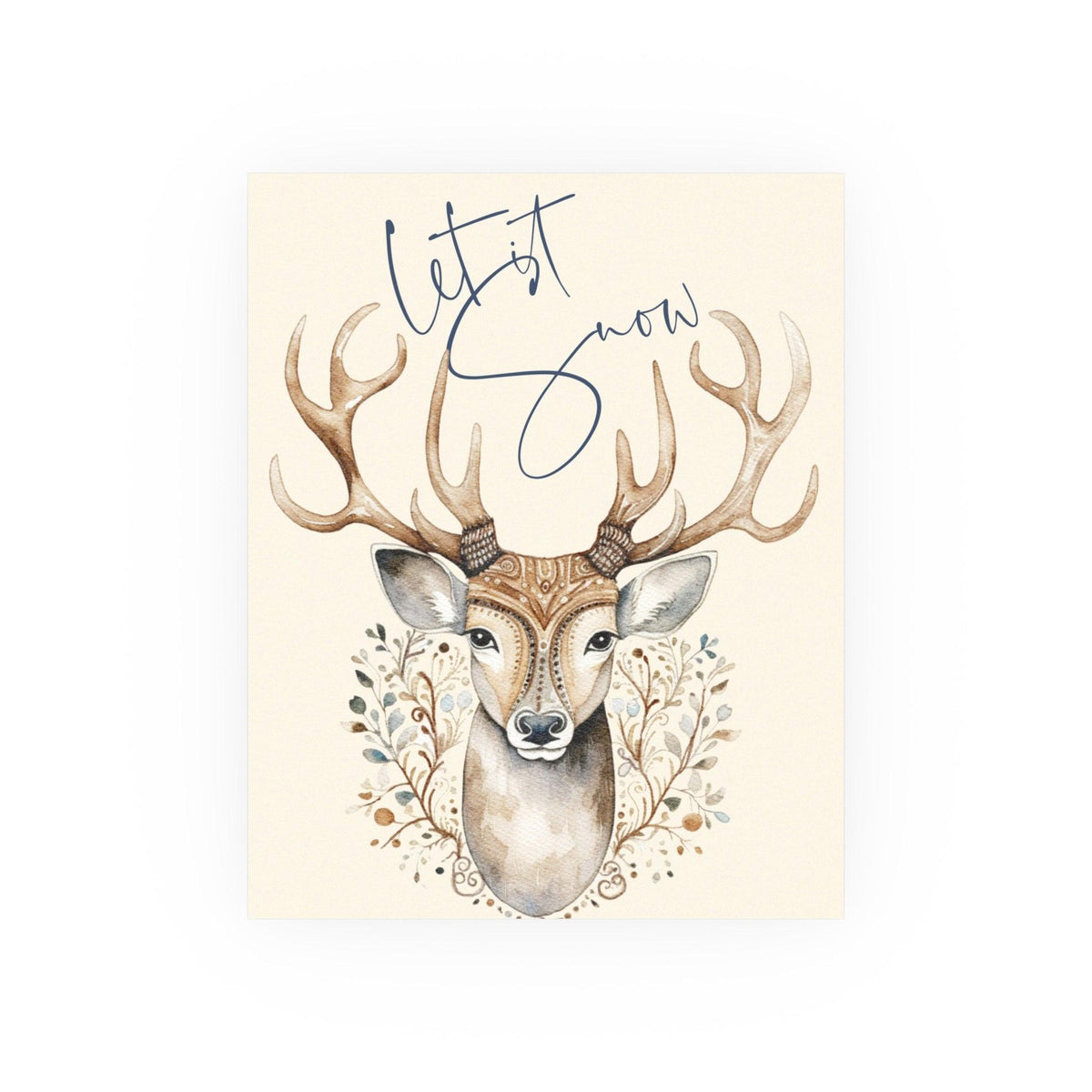 Let it Snow Winter Deer Wall Poster – Cozy Nature-Inspired Holiday Art - 2 Sizes!!