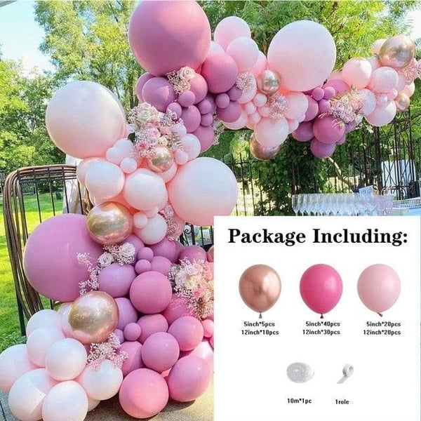 119 Pcs Peach Pink  Rose Gold Latex Balloons For Wedding Birthday Valentine's Day Party Decorations Office Parties Baby Showers Girl Birthday Party Ballon Decoration IN Modern Style
