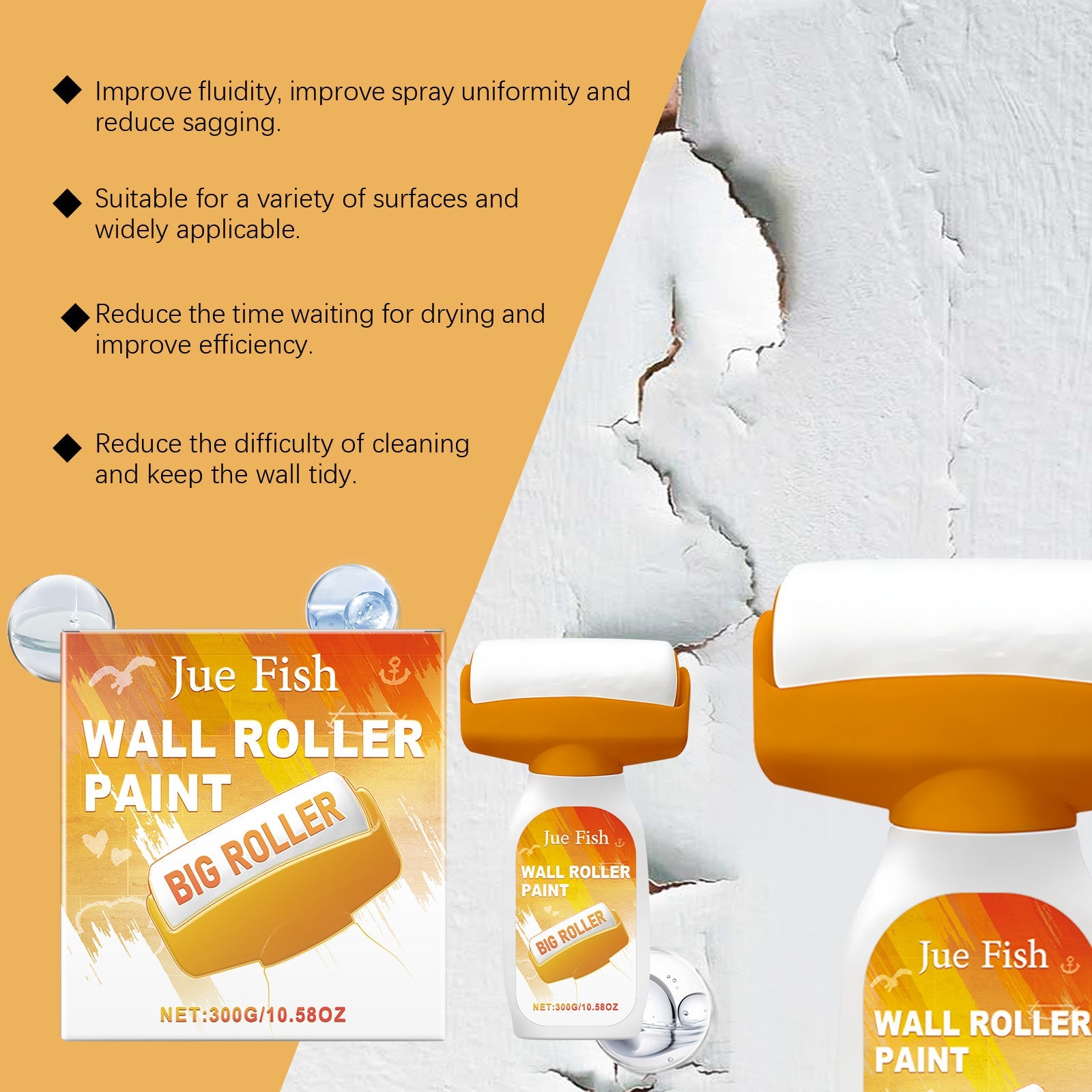 Wall Repair Roller Paint Repair Wall Holes Peels And Cracks Nail Eye Wall Paint Wall Repair Paste