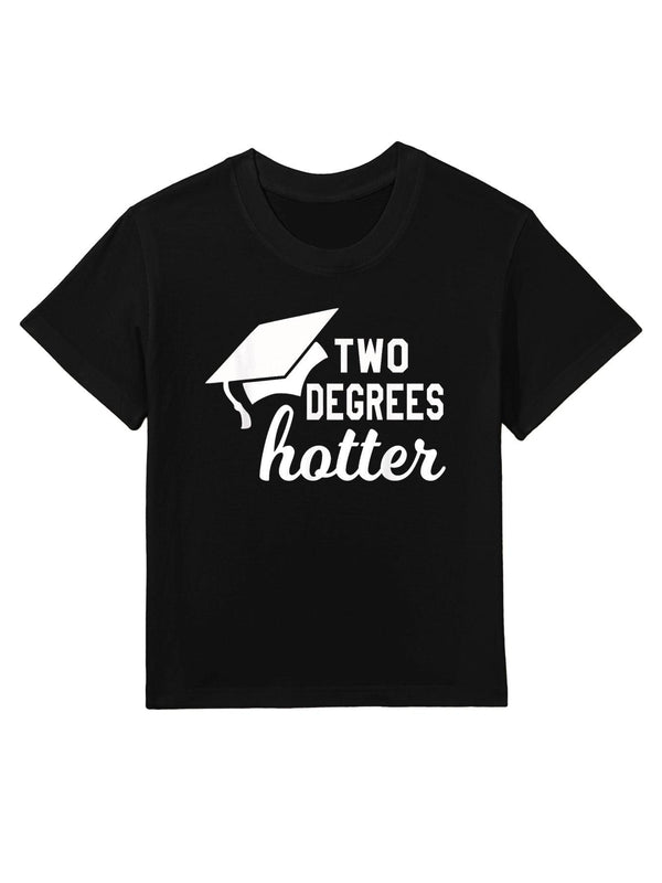 Funny Two Degrees Hotter Graduation Cap Diploma Graphic Kids T-Shirt