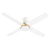 Santa Ana 52″ Ceiling Fan | Studio White Aged Brass Accent w – Studio White Blades