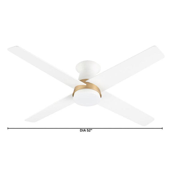Santa Ana 52″ Ceiling Fan | Studio White Aged Brass Accent w – Studio White Blades