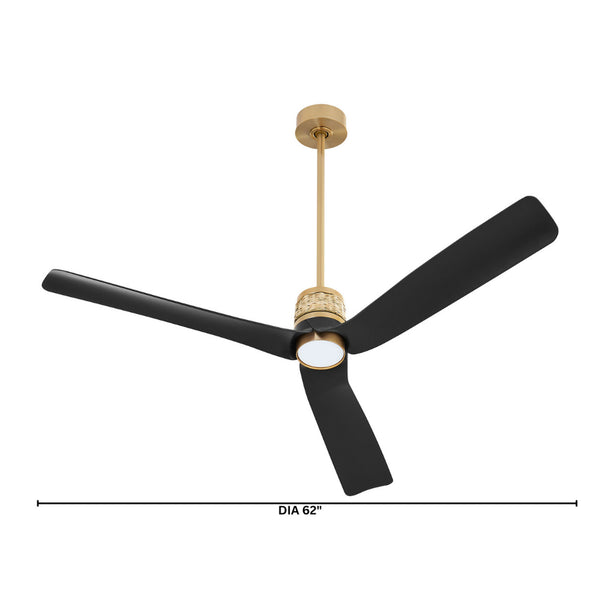 62″ Levant Ceiling Fan | Aged Brass
