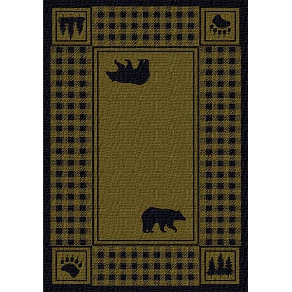Bear Plaid Green Area Rug