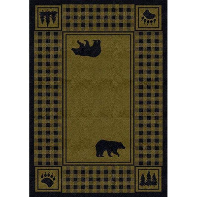 Bear Plaid Green Area Rug