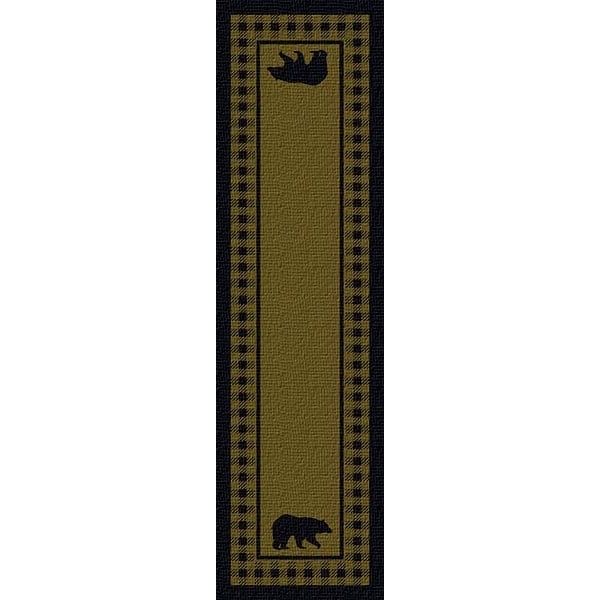 Bear Plaid Green Area Rug