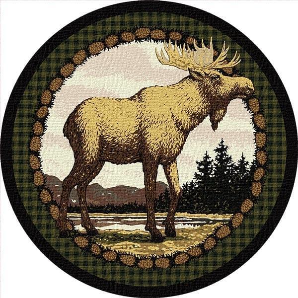 Mountain Moose 8' Round Rug - Gifts for You 'n Me