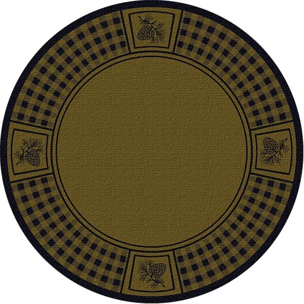 Pinecone Plaid Green 8' Round Area Rug