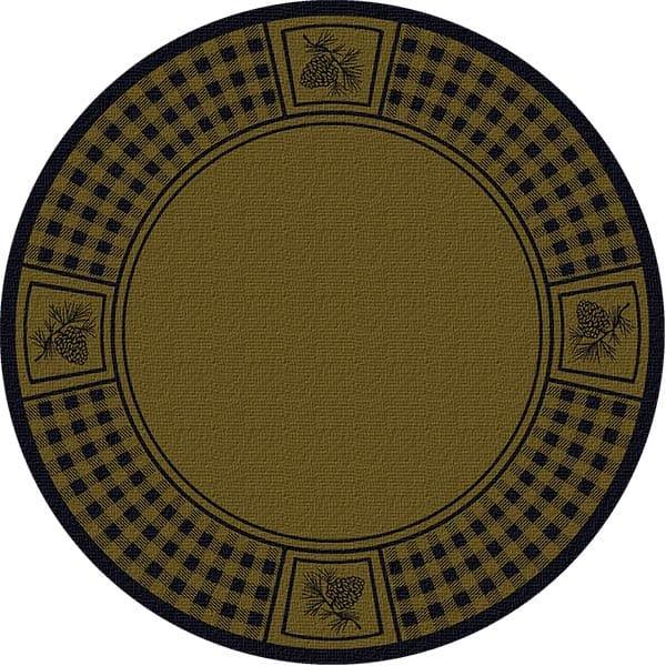 Pinecone Plaid Green 8' Round Area Rug