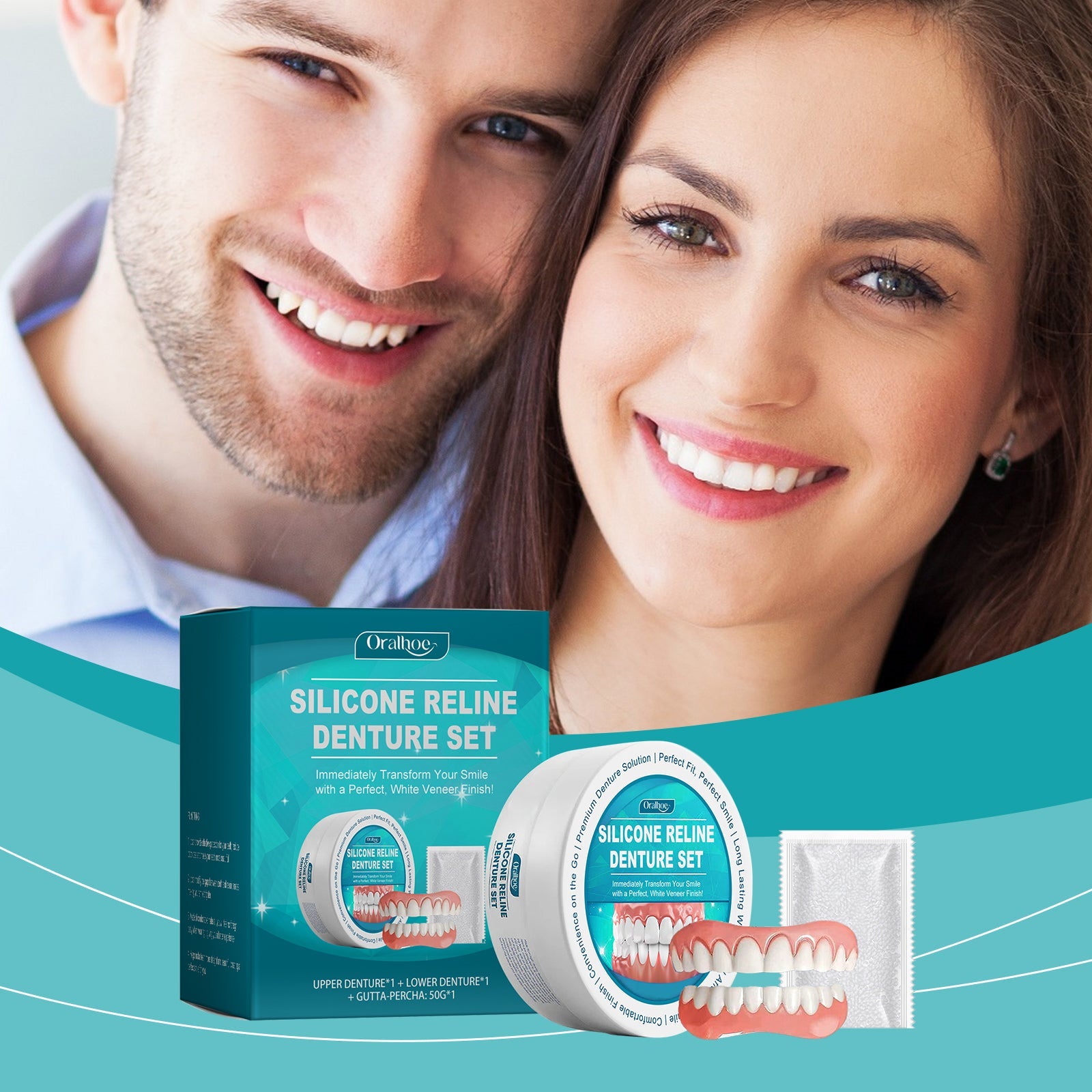 Cosmetic Denture Set To Enhance Smile Appearance Comfortable Material Denture Dental Cosmetic Set