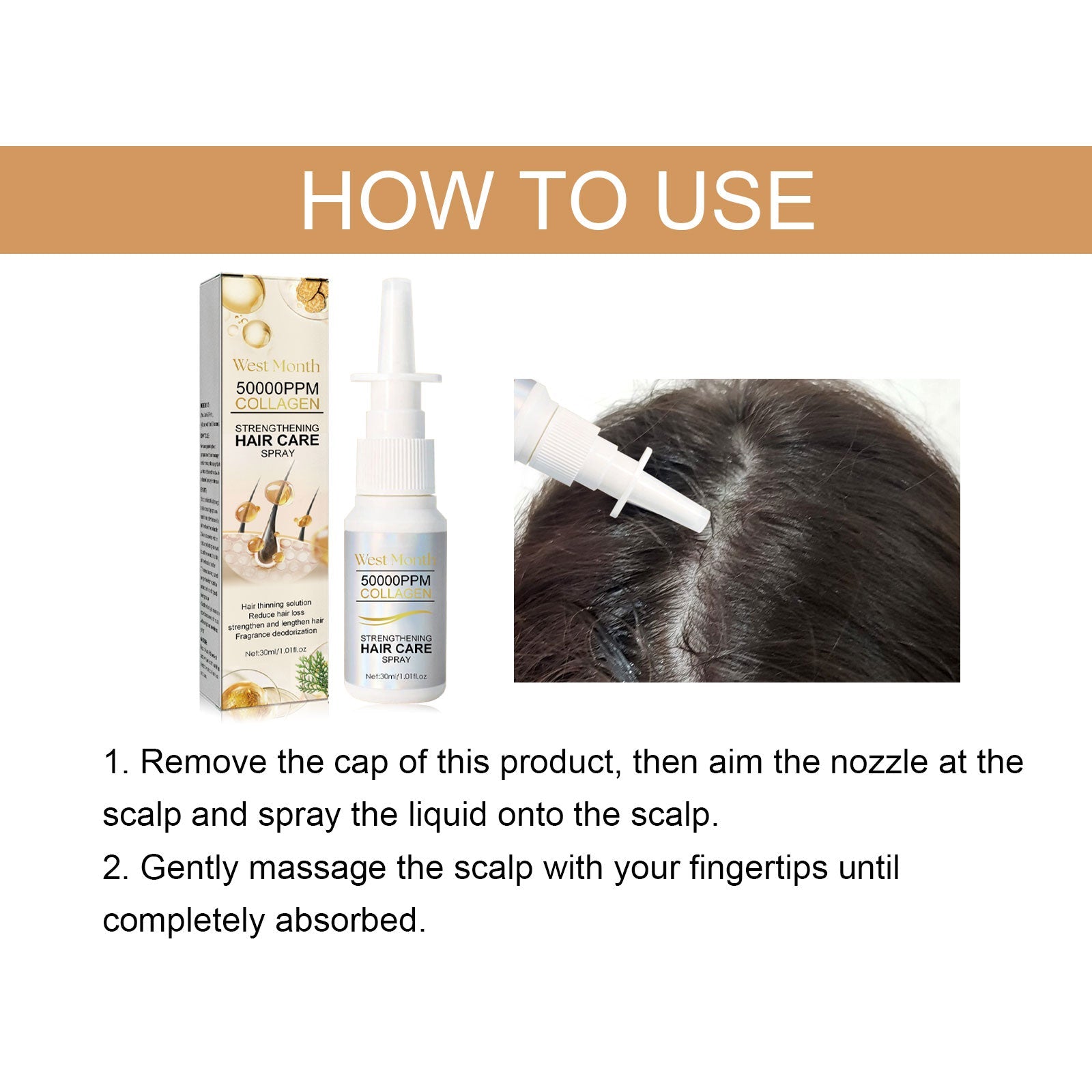 Hair Smoothing Essence Spray, Moisturize Hair Roots, Strengthen Scalp, Prevent Hair Loss, Repair And Smooth