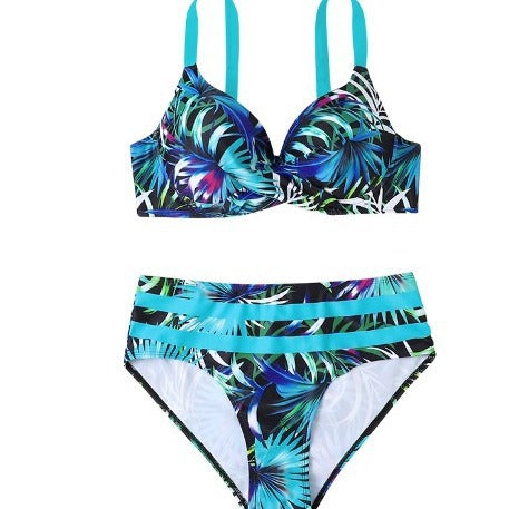 Gather floral swimsuits bikini swimsuits