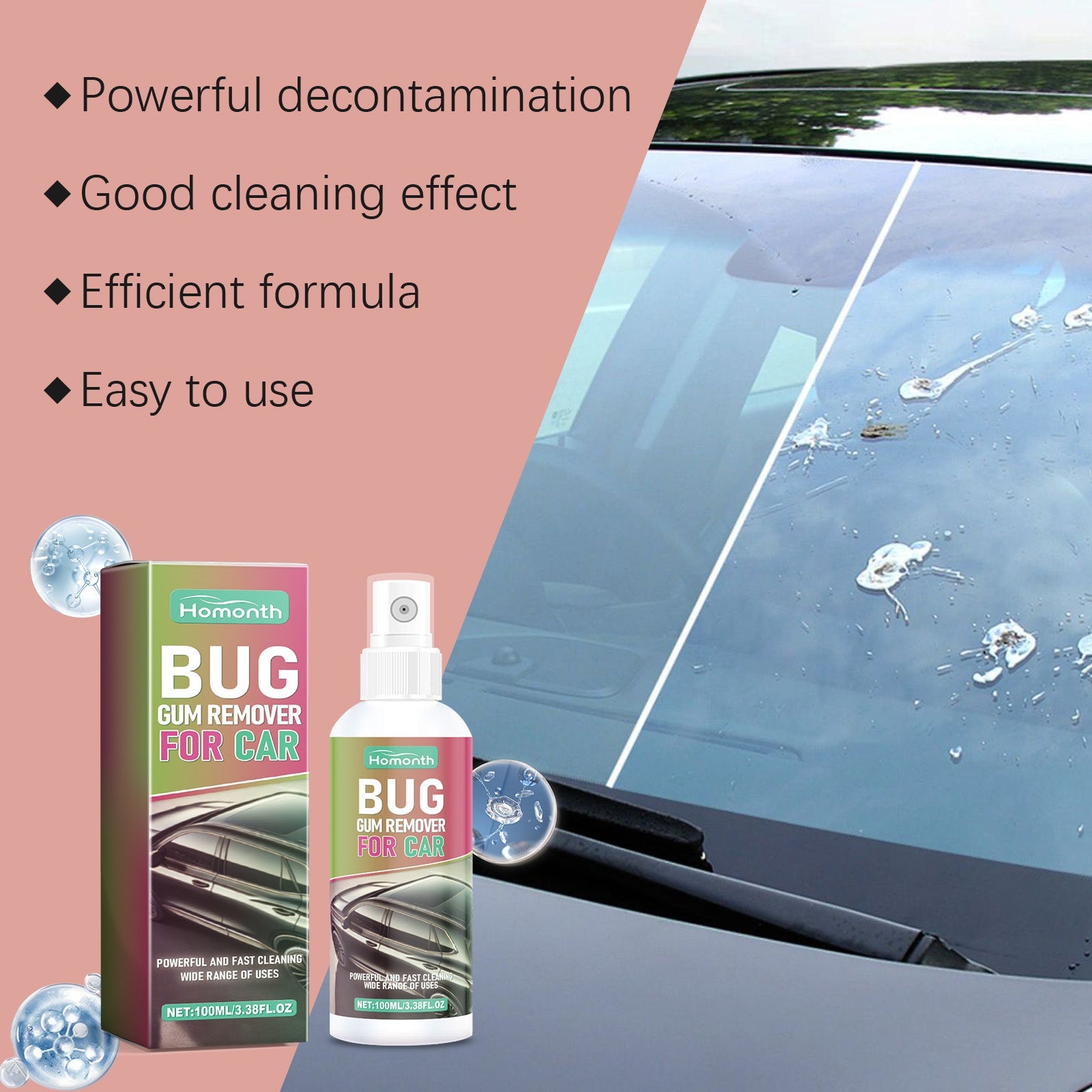 Auto Shellac Cleaning Agent Car Paint Decontaminating Bird Droit Resin Shellac Bug Spot Foam Cleaner