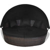 Outdoor Daybed with Retractable Canopy - Black - Black