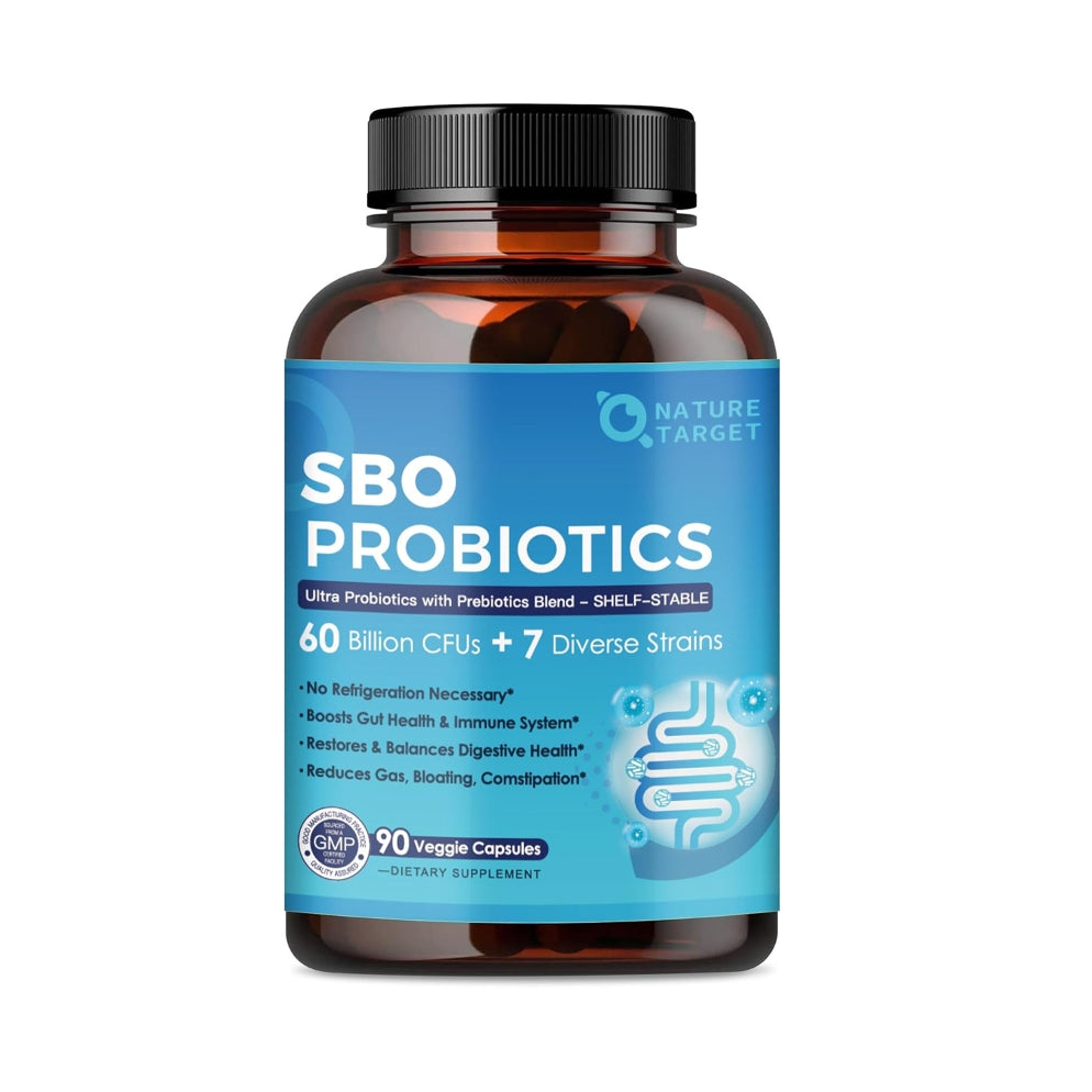 SBO Probiotics for Women & Men Digestive Health, Containing Spore-based Probiotics, Lactobacillus Probiotics, & Prebiotic Fiber for Immune Support