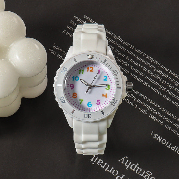 Simple Casual Kids Watches 5bar Waterproof Quartz Wristwatches Kids Clock Analog Watch Waterproof Time Teaching Boys Girls Watch Soft Band Learning Time Wrist Watch