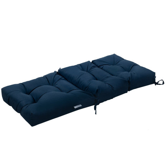 22 x 44 Inch Tufted Outdoor Patio Chair Seating Pad-Blue