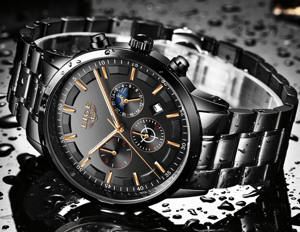 Men's Waterproof  Watch With Chronometers And Date Display Unique Design Perfect Gift