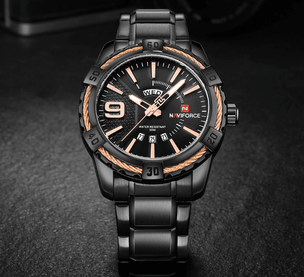 Men's  Luxury Stainless steal Waterproof Watch With Day And Date Display Unique Design Perfect Gift In Modern Metal Men  Wrist Watch Design