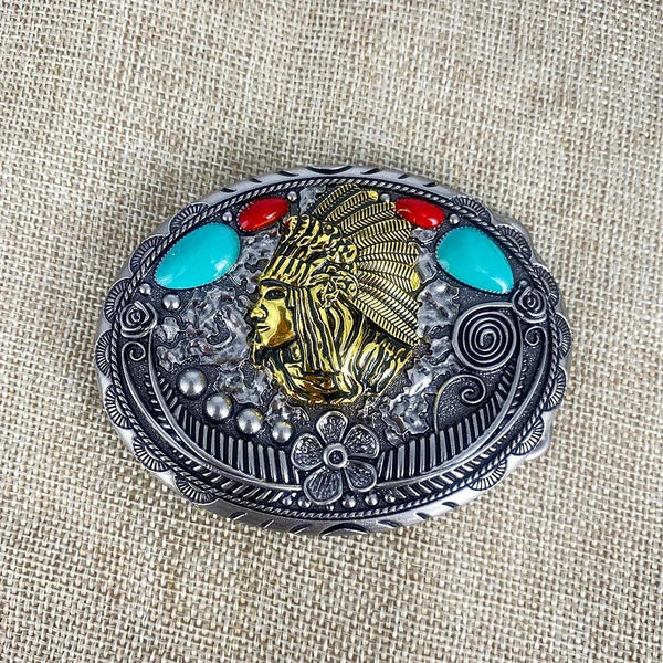 TOPACC Turquoise Indians Belt Buckle - Gifts for You 'n Me