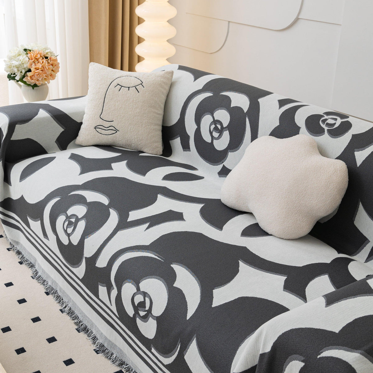 Chenille Sofa Cover Blanket, Couch Cover Blanket Throws for Couches Living Room Furniture Throw Covers